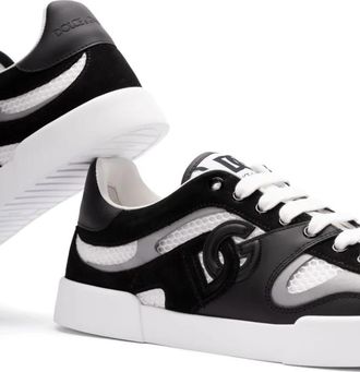 Dolce & Gabbana Low-Top Sneaker - Colour-Block Panelled Sneakers With Mesh Detailing - Gr. 42 (EU) - in Schwarz - für Damen