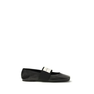 Givenchy Schoenen, Dames, Zwart, 36 EU, Leer, Sliced Square Ballerinas