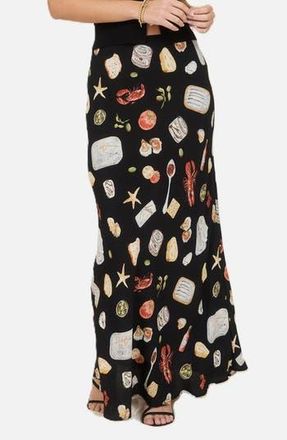 Blu Pepper Print Midi Skirt in Black Multi at Nordstrom Rack, Size Medium