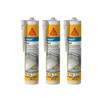 Sika Sika - Set De 3 Sil Sellador De Silicona Para Piscina - Transparente - 300ml