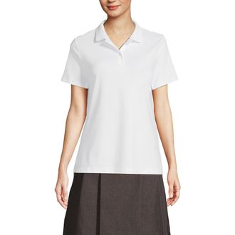 Lands End School Uniform Short Sleeve Feminine Fit Interlock Polo Shirt in White at Nordstrom, Size Xx-Small