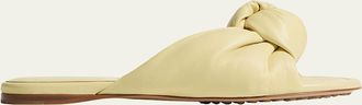 Bottega Veneta Lagoon Nappa Leather Knotted Flat Slide Sandals