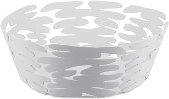 Alessi Barket cesto redondo acero y resina blanco 21cm