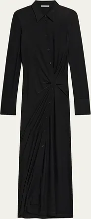 Helmut Lang Twisted Long-Sleeve Shirtdress