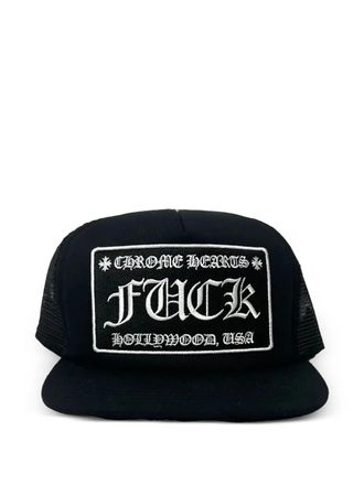 Chrome Hearts Honkbalpet met geborduurde letters - Zwart