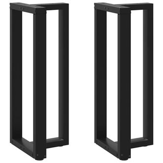 Berkfield Home Bar Table Legs T-Shaped&not;2 pcs Black 40x35x(100-101) cm Steel