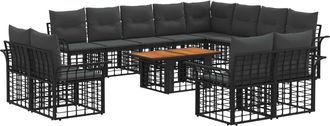 vidaXL Conjunto De Sof&aacute;s De Jard&iacute;n 13 Uds. Negro Y Gris Oscuro Vidaxl