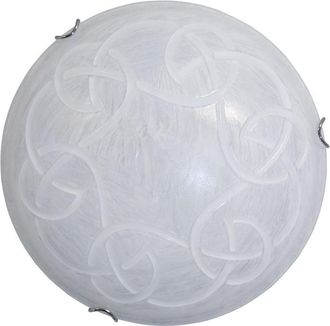 Energy Plaf&oacute;n 2xe27 Con Ganchos En Cromo Y Cristal Rayado Blanco