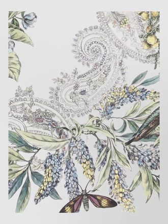 Etro scarf floral paisley bird insect botanical
