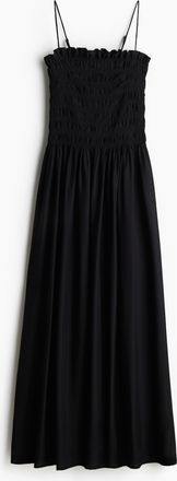 H&M Tr&auml;gerkleid mit gesmoktem Oberteil - Schwarz