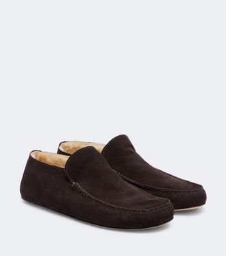 The Row Leo shearling-lined suede loafers