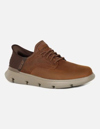 Skechers Mens Slip In Garza Mens Wide Fit Trainers - Brown - Size: 10.5