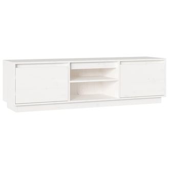vidaXL Vidaxl - Mueble De Tv Madera Maciza De Pino Blanco 140x35x40 Cm
