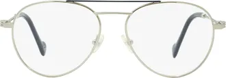 Moncler ML5023 Metal Pilot Double Bridge Eyeglasses - Silver