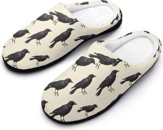 Generic Raven Black Crow Cotton Slippers for Women Indoor Outdoor Slipper Slip-On Memory Foam Home Shoes