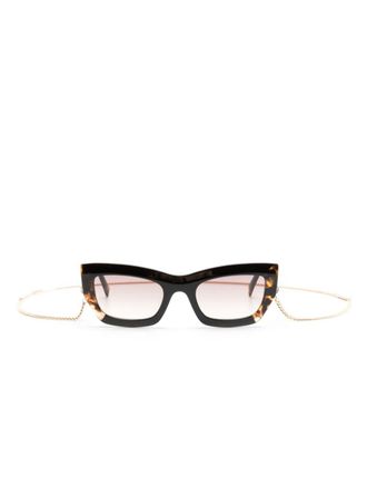 Missoni tortoiseshell-detailing rectangle-frame sunglasses - women - Acrylic - 53 - Brown