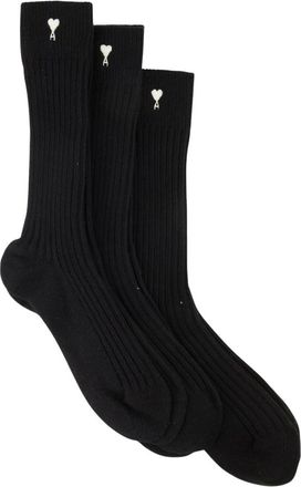 Ami Cotton Three Pack Ami De Coeur Sokken - unisex - Sokken - Zwart - XS - Katoen - Ondergoed