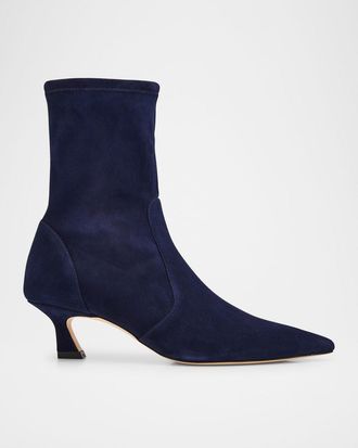 Stuart Weitzman 50mm Vinnie Suede Stretch Booties