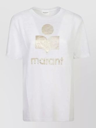 Isabel Marant linen t shirt metallic detail short sleeves