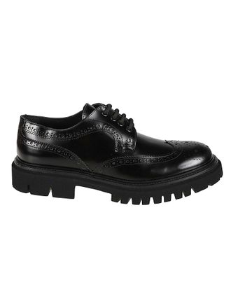 Baldinini Polished Calf Leather Brogue Derby Shoes