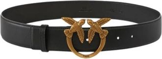 Pinko Love Berry H4 Riem - Dames - Riemen - Zwart - S - Leer - Accessoires