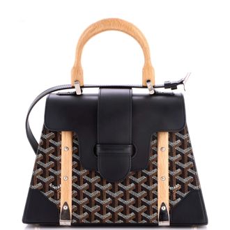 Goyard Saigon Top Handle Bag Coated Canvas with Leather PM