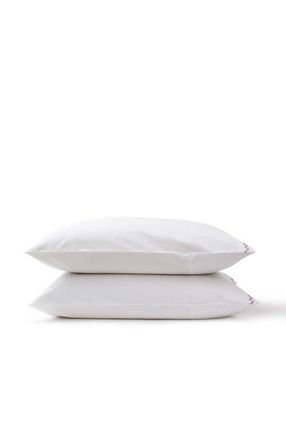 Christy Wave Embroidered Edge Cotton Percale Pillow Sham Pairs in Rose Pink at Nordstrom, Size Standard