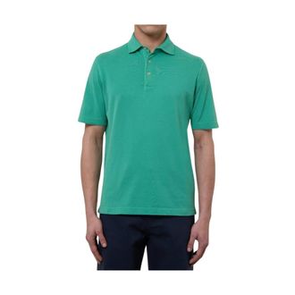 FILIPPO DE LAURENTIIS Polo van cr&ecirc;pe-katoen met korte mouwen - Heren - Tops - Groen - Maat: XL Katoen