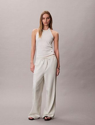 Calvin Klein Linen Blend Wide Leg Trousers