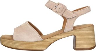 Gabor Beige Sandalen Stijlvol Comfort - Dames - Sandalen met hakken - Beige - 39 EU - Su&egrave;de - Schoenen