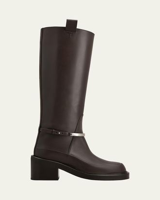 Tod's Cavillon Gomma Leather Knee-High Boots