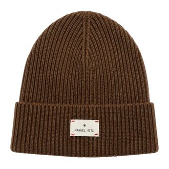 Manuel Ritz Ribbed Knit Beanie - male - Manuel Ritz - Accessories - Brown - ONE SIZE - Accessories