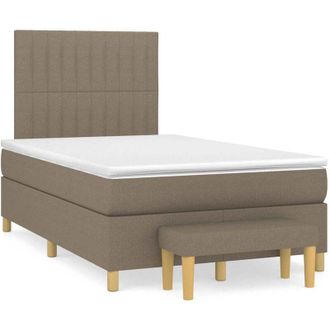 vidaXL Vidaxl - Cama Box Spring Con Colch&oacute;n Tela Gris Taupe 120x190 Cm