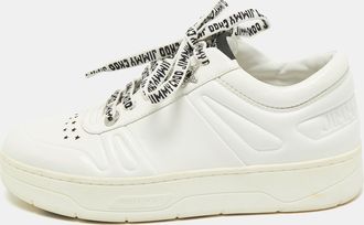 Jimmy Choo London White Leather Studded Hawaii/f Low Top Sneakers