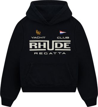 Rhude Black Graphic Hood Sweatshirt