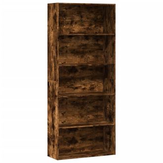 Berkfield Home Book Cabinet Smoked Oak 80x30x189 cm Engineered Wood in Brown | Size: 80 x 30 x 189 cm