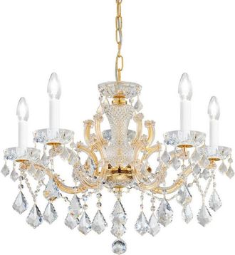 Kolarz Kolarz - Maria Louise - L&aacute;mpara De Ara&ntilde;a Cl&aacute;sica De Cristal Con 5 Brazos, Oro Pulido, 5x E14