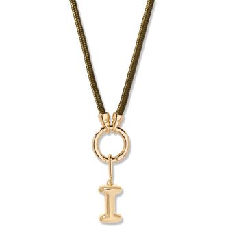 Brook & York Kai Initial Charm Necklace in Gold/Olive I at Nordstrom