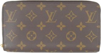 Louis Vuitton Marron Coated Canvas Long Wallet (Bi-Fold) (Pre-Owned)