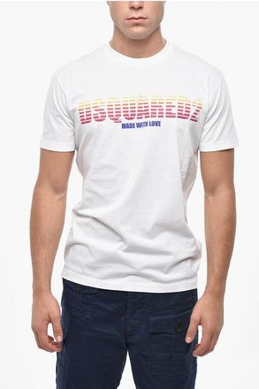 Dsquared2 Cotton Crew-neck T-shirt with Logo Print size M