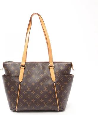 Louis Vuitton Brown Coated Canvas Leather Monogram Handbag Tote Bag (Pre-Owned)