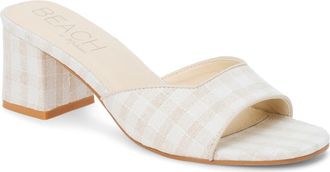 Matisse Footwear Birdie Block Heel Sandal in Natural Check at Nordstrom, Size 11