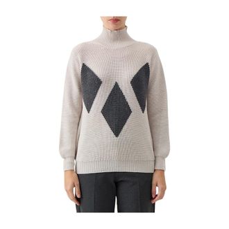 Le Tricot Perugia Turtlenecks, female, Multicolor, S, Collo Alto Rombi
