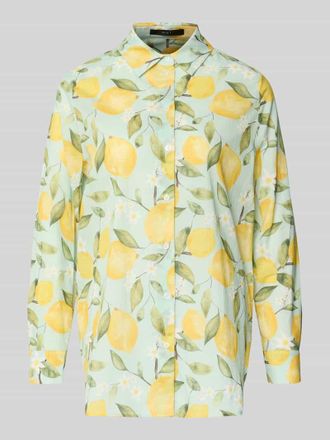 Oui Regular Fit Bluse im Allover-Look in Mint, Gr&ouml;&szlig;e 34