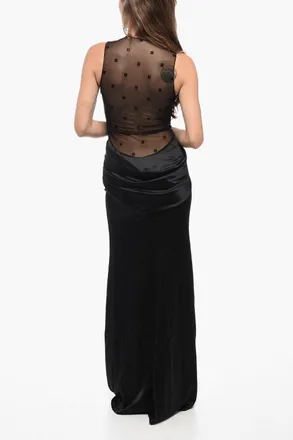 Givenchy Vestito In Seta Con Schiena Mesh Givenchy