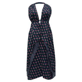Diane Von F&uuml;rstenberg Pre-owned Womens Von Zen Leyland Halter Dress in Multicolor Silk - Multicolour - Size Medium