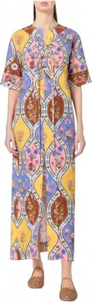 Borgo De Nor Calista Linen Dress In Quilted Floral