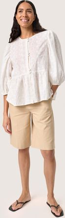 Soaked In Luxury Blouse met korte mouwen Loose fit Broken White offwhite