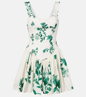 Agua Bendita Pluma floral cotton minidress