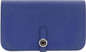 Hermès Dogon Blue Leather Wallet (Pre-Owned)